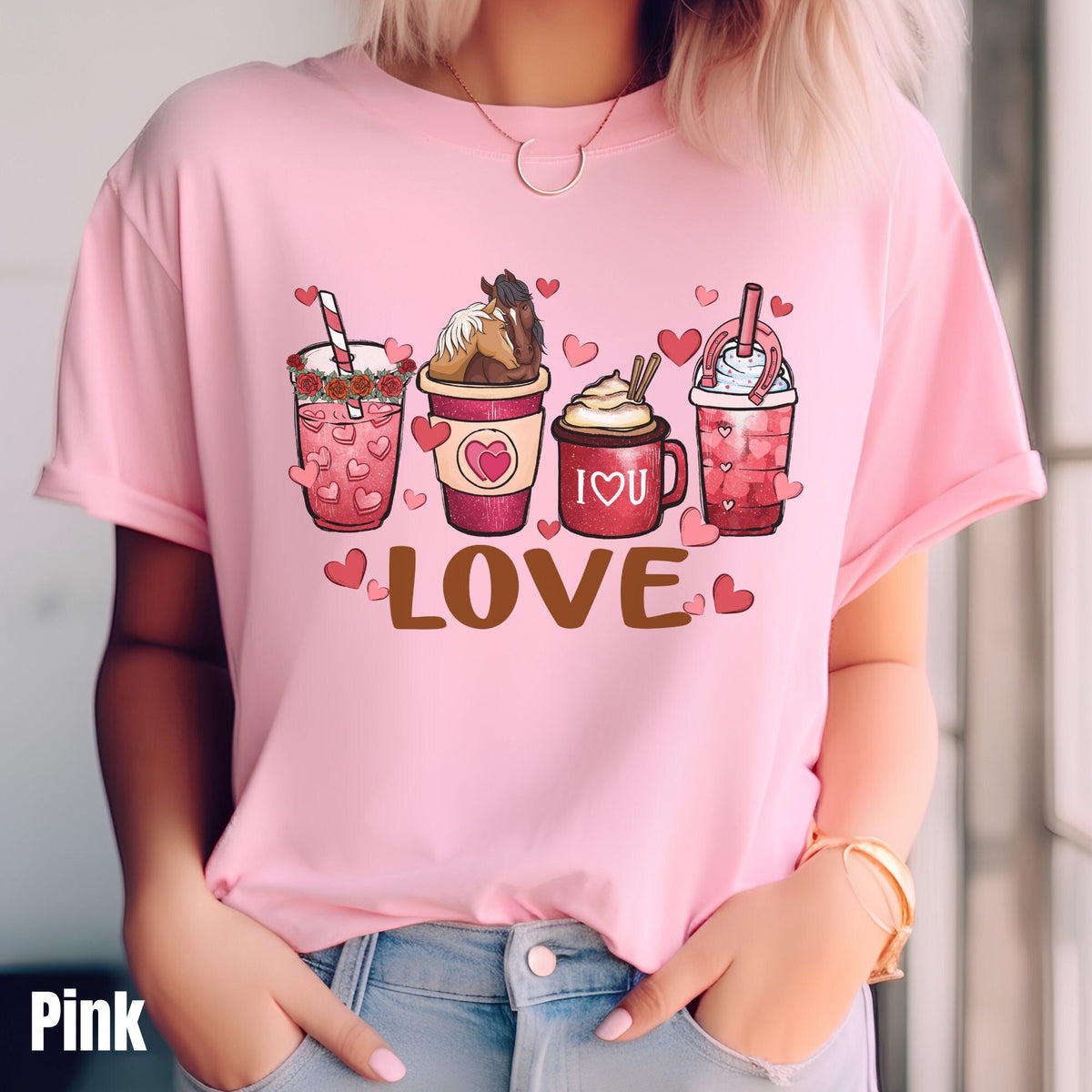 Horse Valentine Shirt Coffee Valentine Shirt Horse Lover Shirt Western Valentine Tee Country Heart Tee Cowgirl Valentine39s Day Shirt Graphic Tee – Aesthetic Look · Great Gift For Fans
