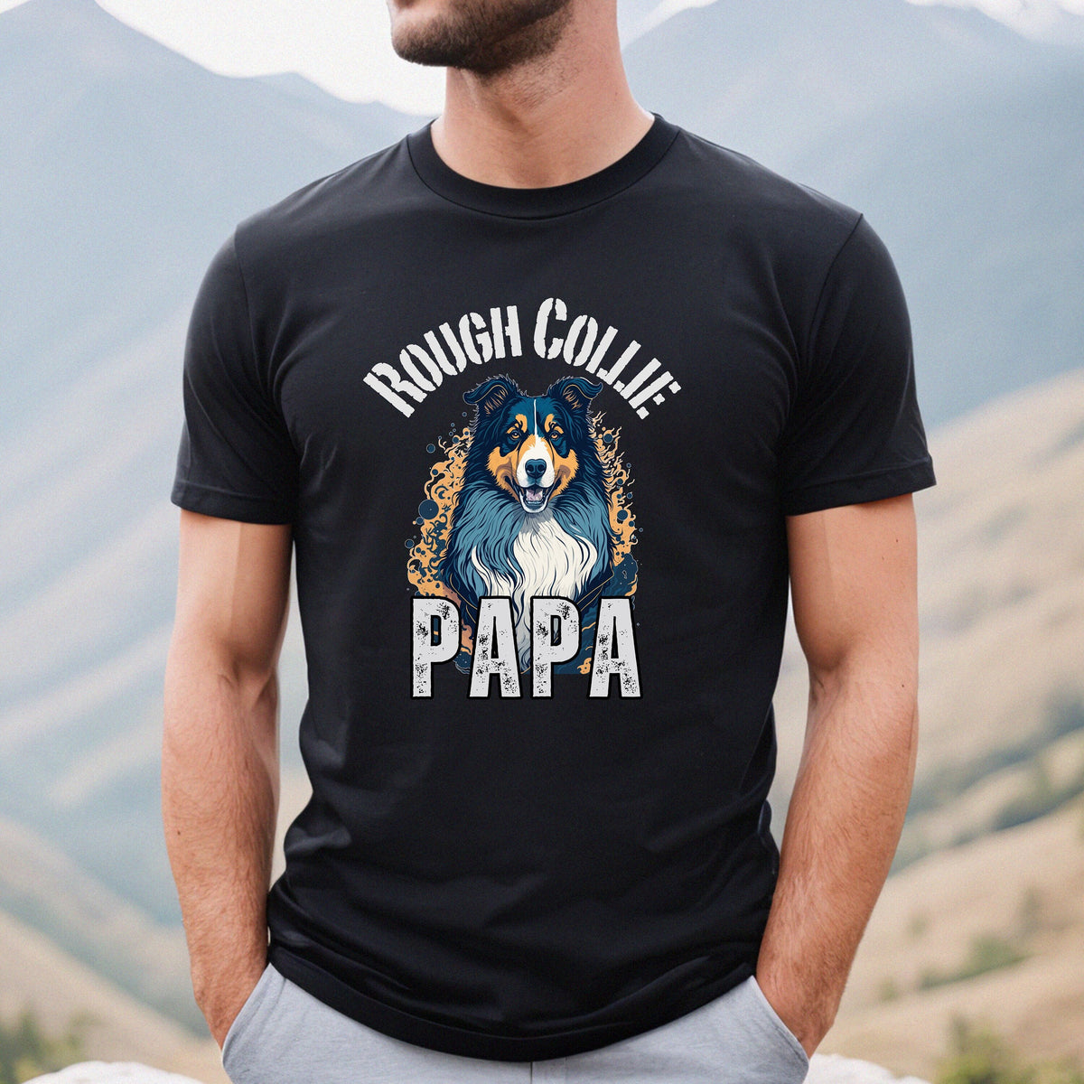 Rough Collie Papa shirt Funny Collie Shirt Rough Collie TShirt Rough Collie Dad gift Rough Collie shirt for men Rough Collie Owner Tshirt Graphic Tee – Easygoing Wear · Great Gift For Fans