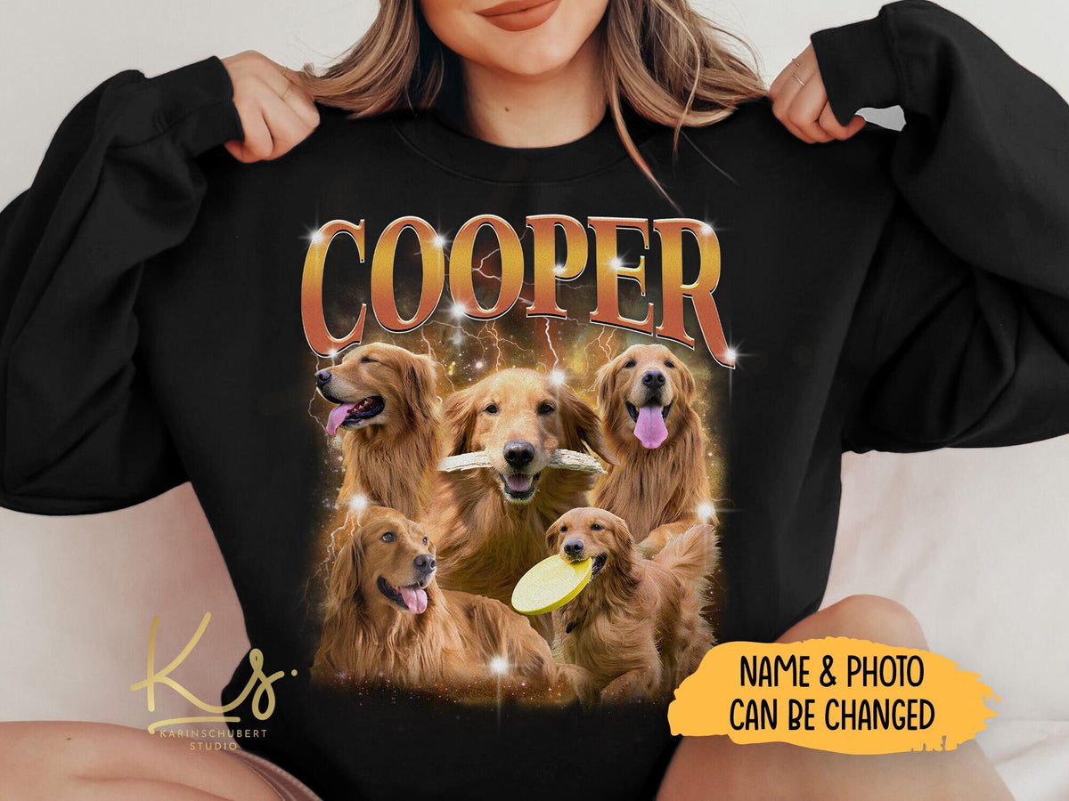Custom Retro Dog Bootleg Sweatshirt Custom Dog Names Version Sweatshirt Custom Pet Bootleg Custom Dog Lovers Sweatshirt Sweatshirt – Everyday Comfort · Trending Graphic Apparel