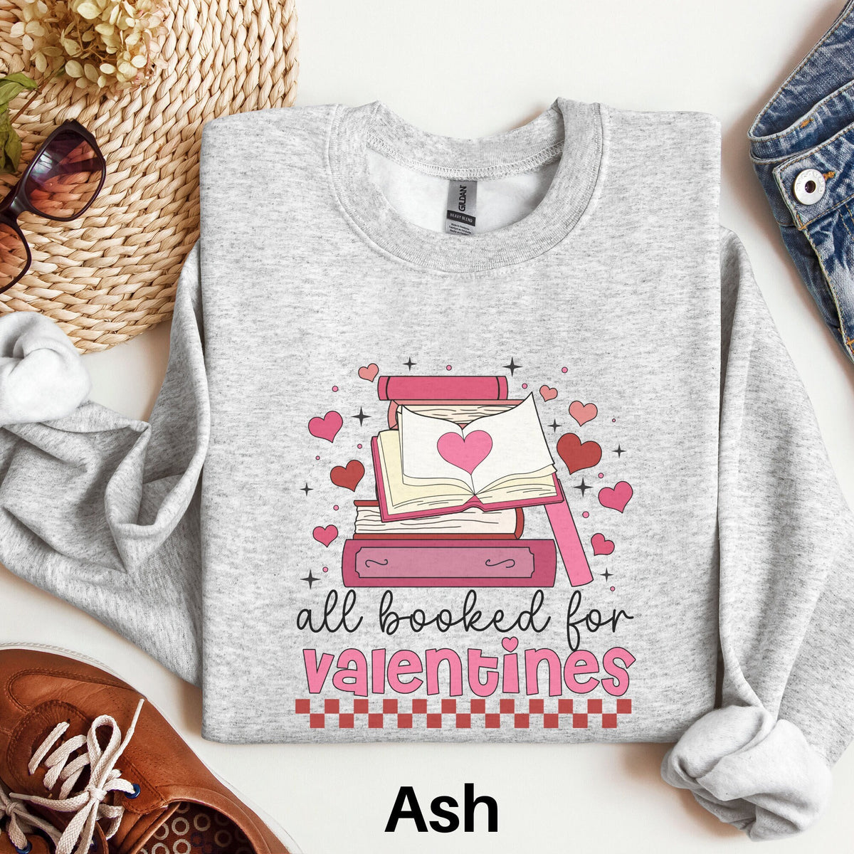 All Booked for Valentines Sweatshirt Reading Teacher Valentine39s Day Sweater Librarian Gift Bookish Valentine Bookworm Shirt Book Lover Sweatshirt – Everyday Comfort · Great Gift For Fans