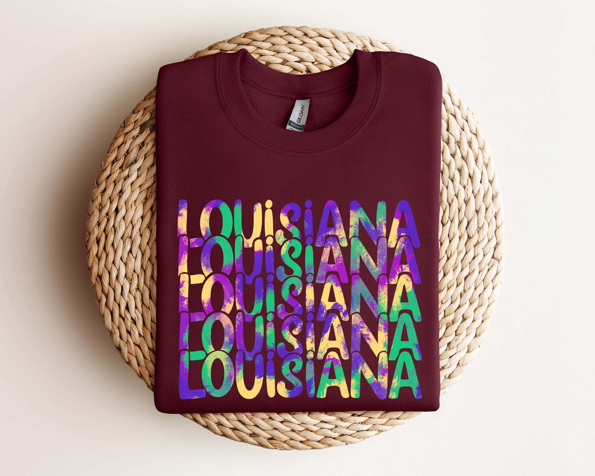 Louisiana Sweatshirt Mardi Gras Sweatshirt Born in the Boot Sweater Cajun Shirt New Orleans Hoodie Baton Rouge Louisiana Strong Hoodie – Aesthetic Look · High-Quality Print