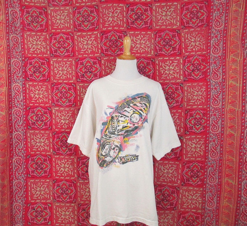 Vintage K Swiss Shirt Distressed 9039s K SWISS Tennis Shoe Logo Spell Out Graphic Tee 199039s Adult Large Cotton T Shirt Graphic Tee – Bold Style · Perfect For Daily Wear