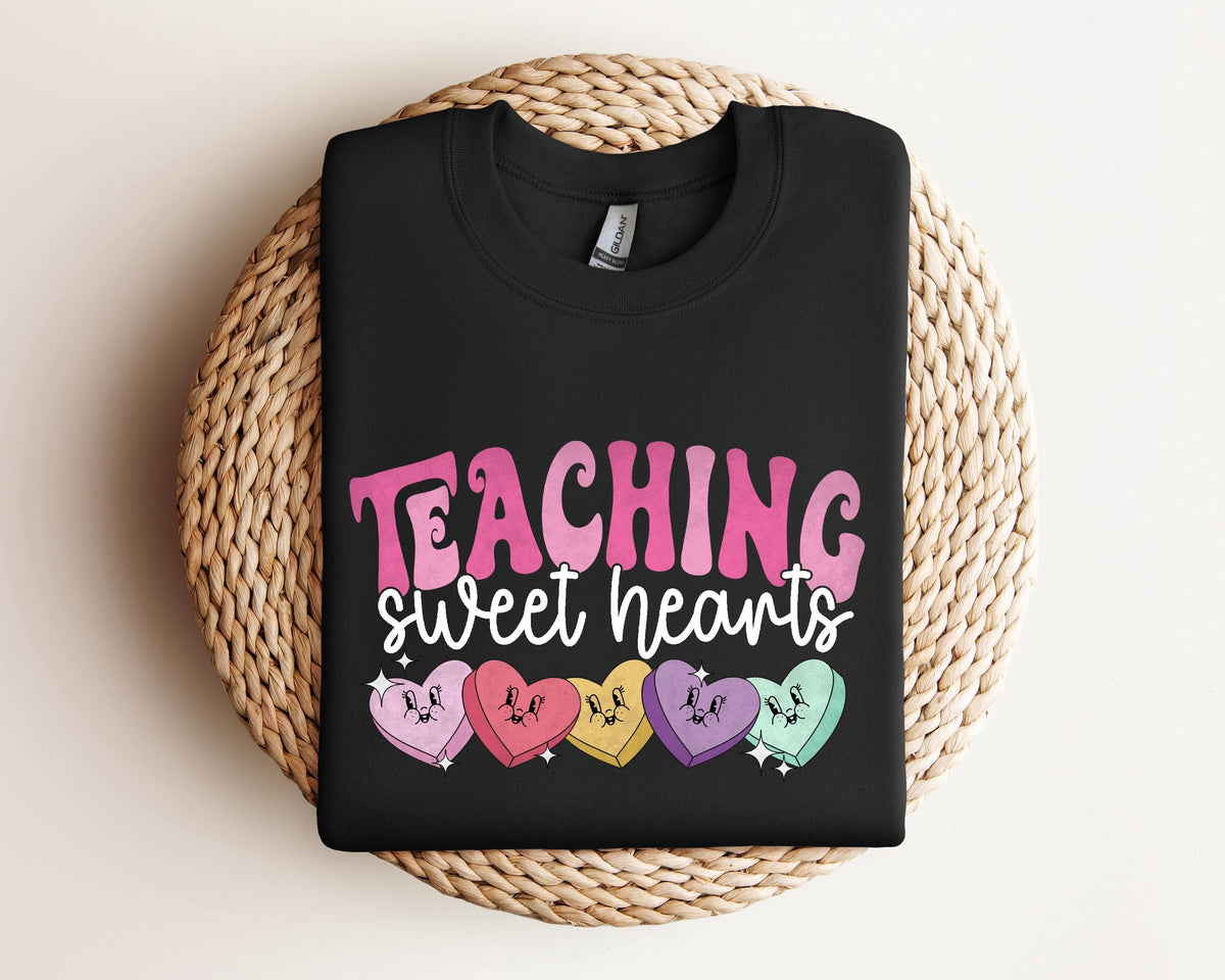 Valentines Day Teacher Sweatshirt Teaching Sweethearts Teacher Shirts Teacher Valentines Day GiftLove Teacher ShirtValentines Day Shirt Sweatshirt – Soft Feel · Top Pick For Any Outfit