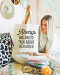 Funny English History Tote Bag for History Teacher Always Willing To Talk About Richard III Royal European History Social Studies Gift Tote Bag – Aesthetic Look · Trending Graphic Apparel