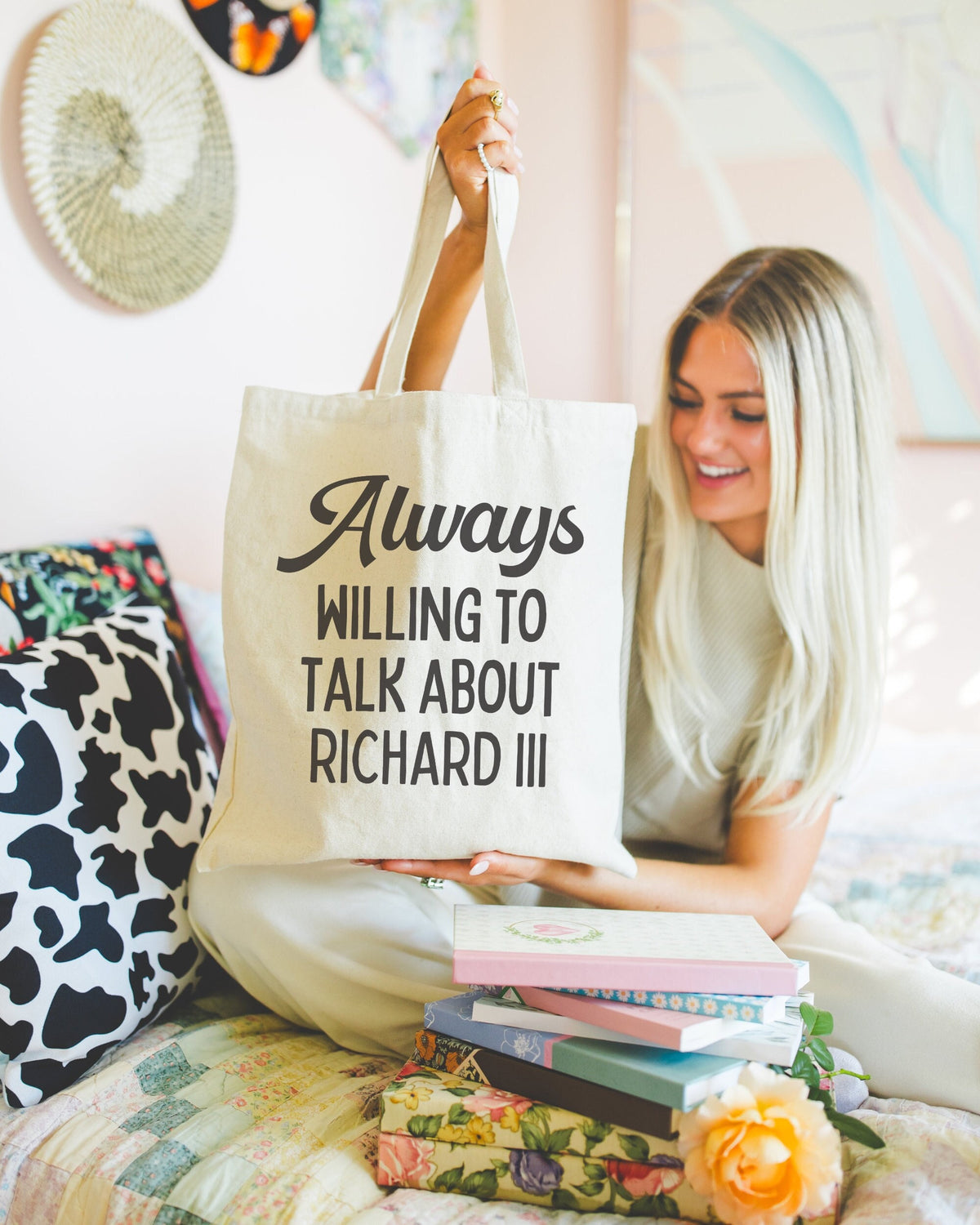Funny English History Tote Bag for History Teacher Always Willing To Talk About Richard III Royal European History Social Studies Gift Tote Bag – Aesthetic Look · Trending Graphic Apparel