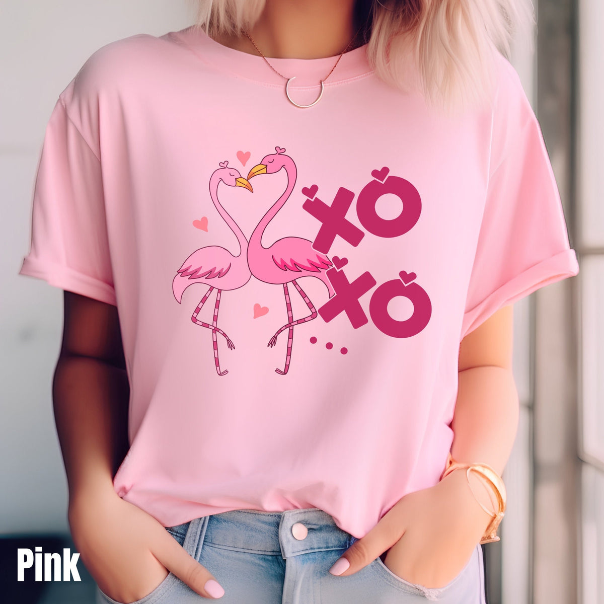 Flamingo Valentine Shirt Love Shirt Flamingo Lover Shirt Valentines Day Tee Cute Valentine Gift Heart Shirt Valentine39s Day Outfit Graphic Tee – Soft Feel · Top Pick For Any Outfit