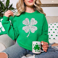 St Patricks Day Sweatshirt Leopard Print Shamrock Women39s Saint Paddys Day Outfit Green Shamrock Sweatshirt St Pattys Day Sweatshir Sweatshirt – Easygoing Wear · Top Pick For Any Outfit