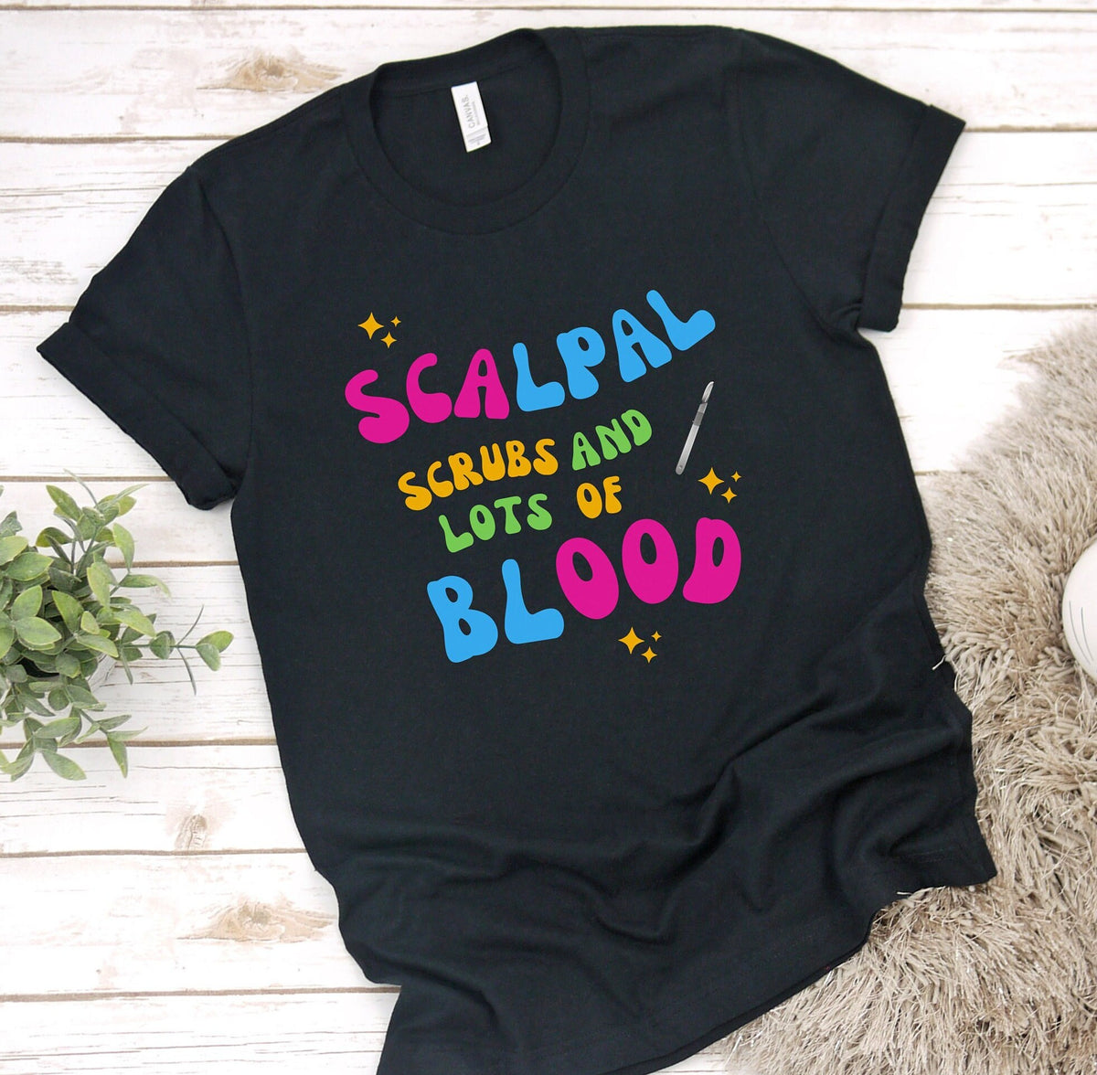 Scalpal Scrubs and lots of Blood Surgical Tech Shirt ST Shirt Surgical Life Surgical Technician Tshirt Surgical Technologist Graduation Graphic Tee – Bold Style · Perfect For Daily Wear