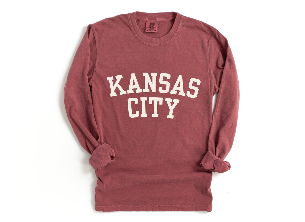 Unisex Kansas City Long Sleeve Tee Shirt Tshirt Gift Graphic Tee – Warm & Stylish · Great Gift For Fans