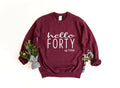 Hello Forty Sweatshirt 40th Birthday Sweatshirt Hello 40 Sweatshirt Est 1985 Sweatshirt 40th Birthday Gift Birthday Pullover Sweatshirt – Everyday Comfort · High-Quality Print