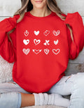 Cute Hearts Sweatshirt Valentine Day Gift Valentine Day Gift For Teacher Women Gift Cute Hearts Crewneck Oversize Cute Women Pullover Sweatshirt – Easygoing Wear · Perfect For Daily Wear