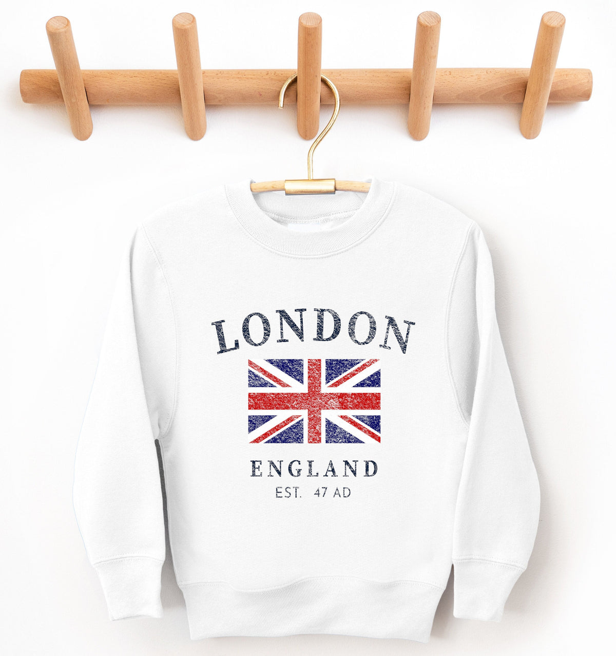 Kids London England UK Crewneck Sweatshirt Youth Vacation Pullover Sweatshirt – Aesthetic Look · High-Quality Print