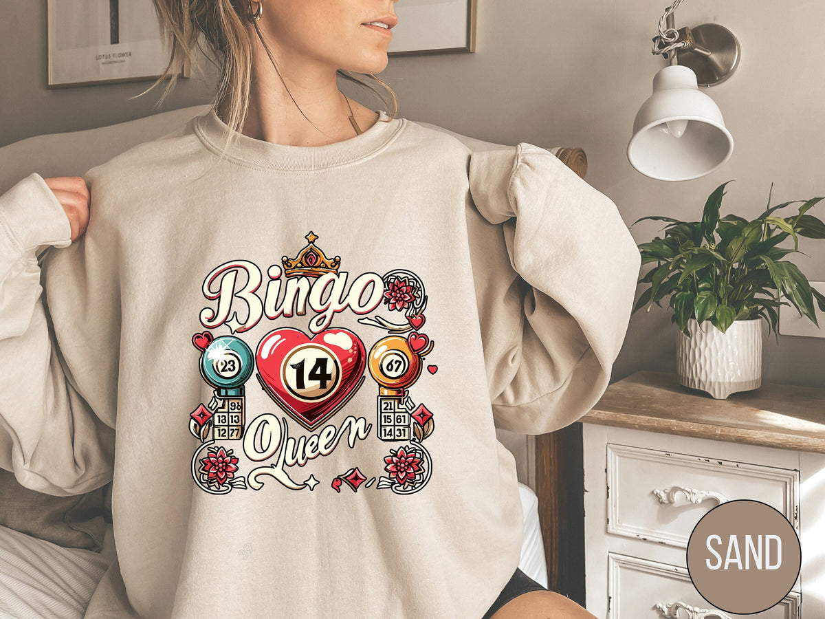 Bingo Queen Sweatshirt Funny Bingo Sweatshirt Bingo Lover Funny Bingo Squad Shirt Bingo Vintage Sweatshirt Gift for Bingo Game Lover Sweatshirt – Warm & Stylish · Top Pick For Any Outfit