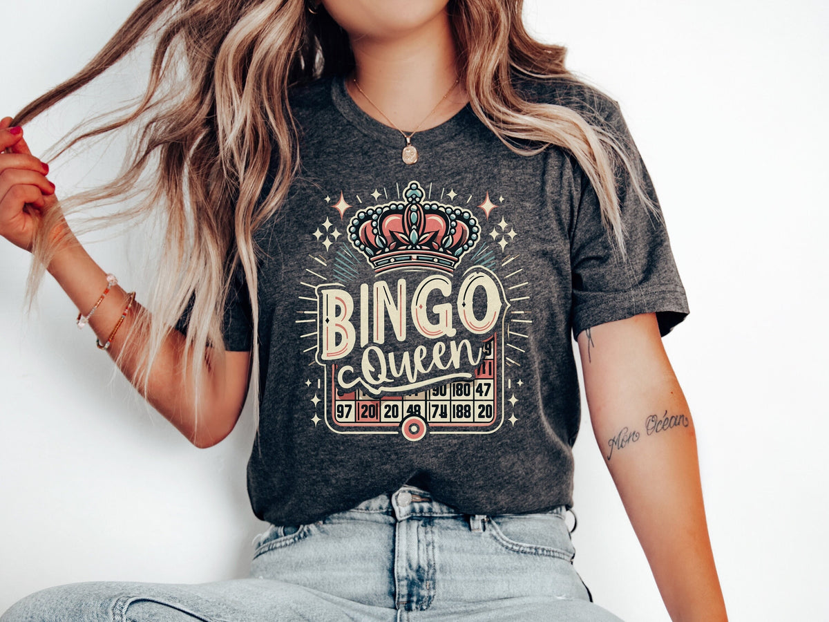 Bingo Queen Shirt Bingo Squad T Shirt Bingo Lover Funny Bingo Player T Shirt Bingo Vintage Shirt Gift for Bingo Game Lovers Love Bingo Graphic Tee – Easygoing Wear · Trending Graphic Apparel