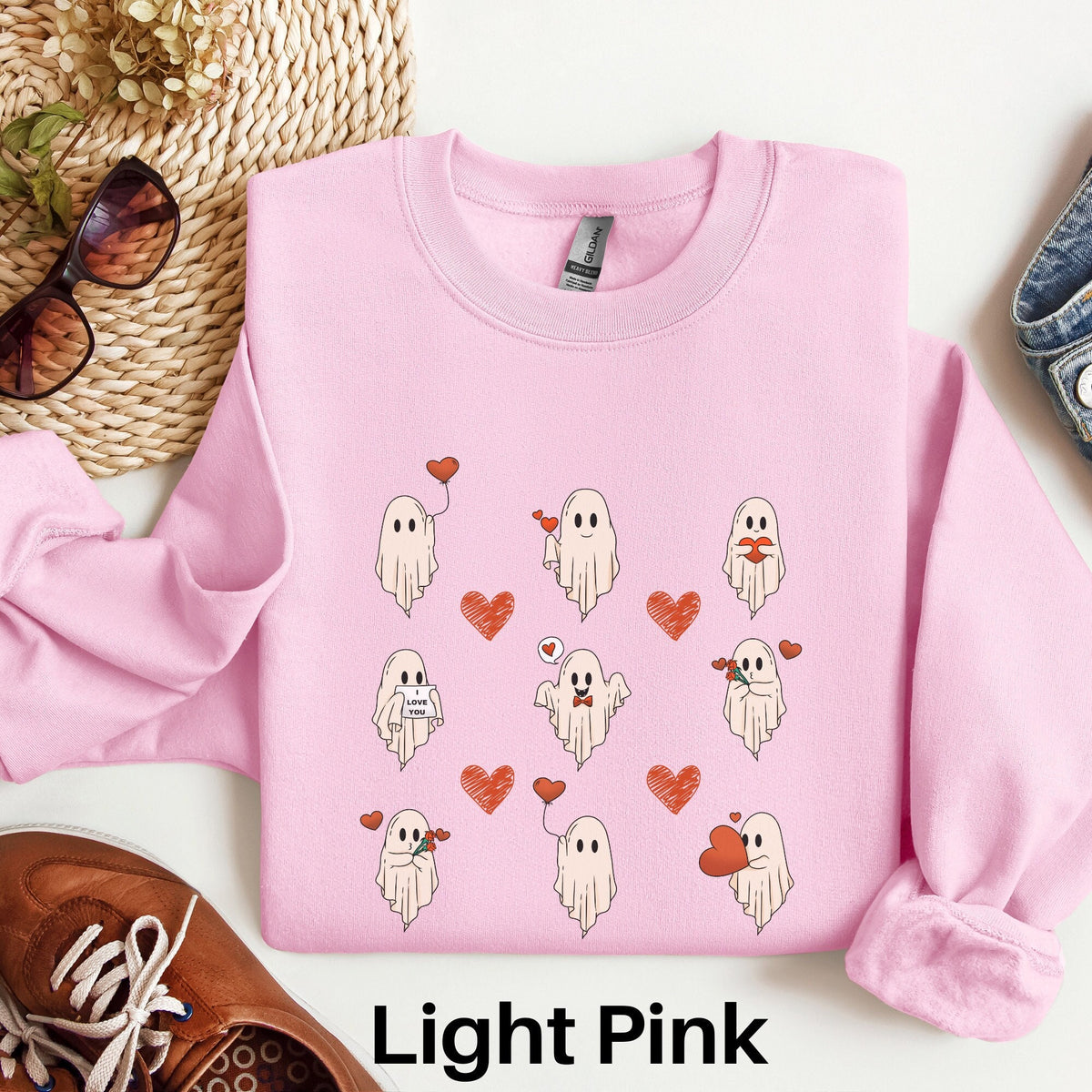 Ghost Valentines Sweatshirt Cute Valentine Sweater Valentine39s Day Ghost Shirt Spooky Ghosts Hearts Valentine Gift Happy Valentines Day Sweatshirt – Fan Favorite · Top Pick For Any Outfit