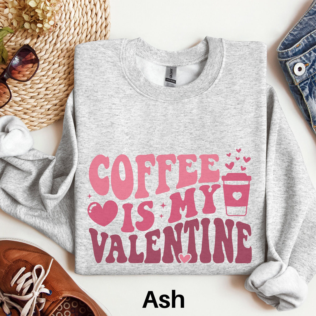 Coffee Valentine Sweatshirt Coffee Lover Sweater Coffee Is My Valentine Tee Cute Valentine Coffee Gift Mama Valentine Valentines Day Tee Sweatshirt – Easygoing Wear · Must-Have Style
