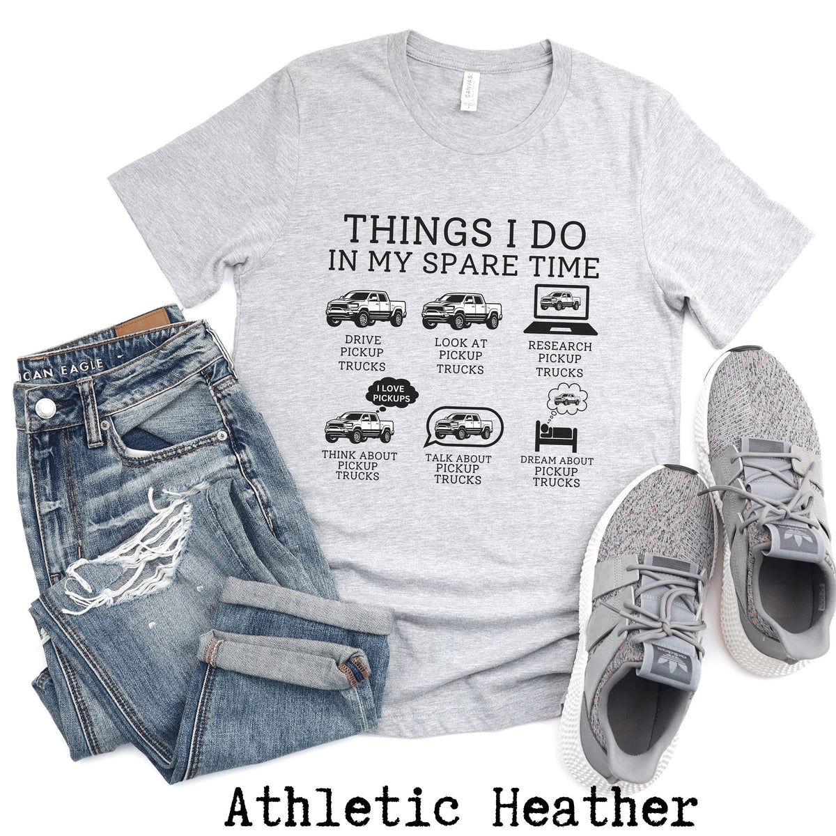 Pickup Truck Shirt Things I Do In My Spare Time Shirt Truck Tshirt Truck Lover Shirt Pickup Truck Lover Gift Pickup Truck Gift Graphic Tee – Soft Feel · Perfect For Daily Wear