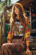 Devil Tiger Shirt Wildlife Graphic Tee Jungle Animal Tshirt Japanese Clothing Forest Flower Print Floral Streetwear Mountain T Shirt Graphic Tee – Cozy Vibes · Great Gift For Fans