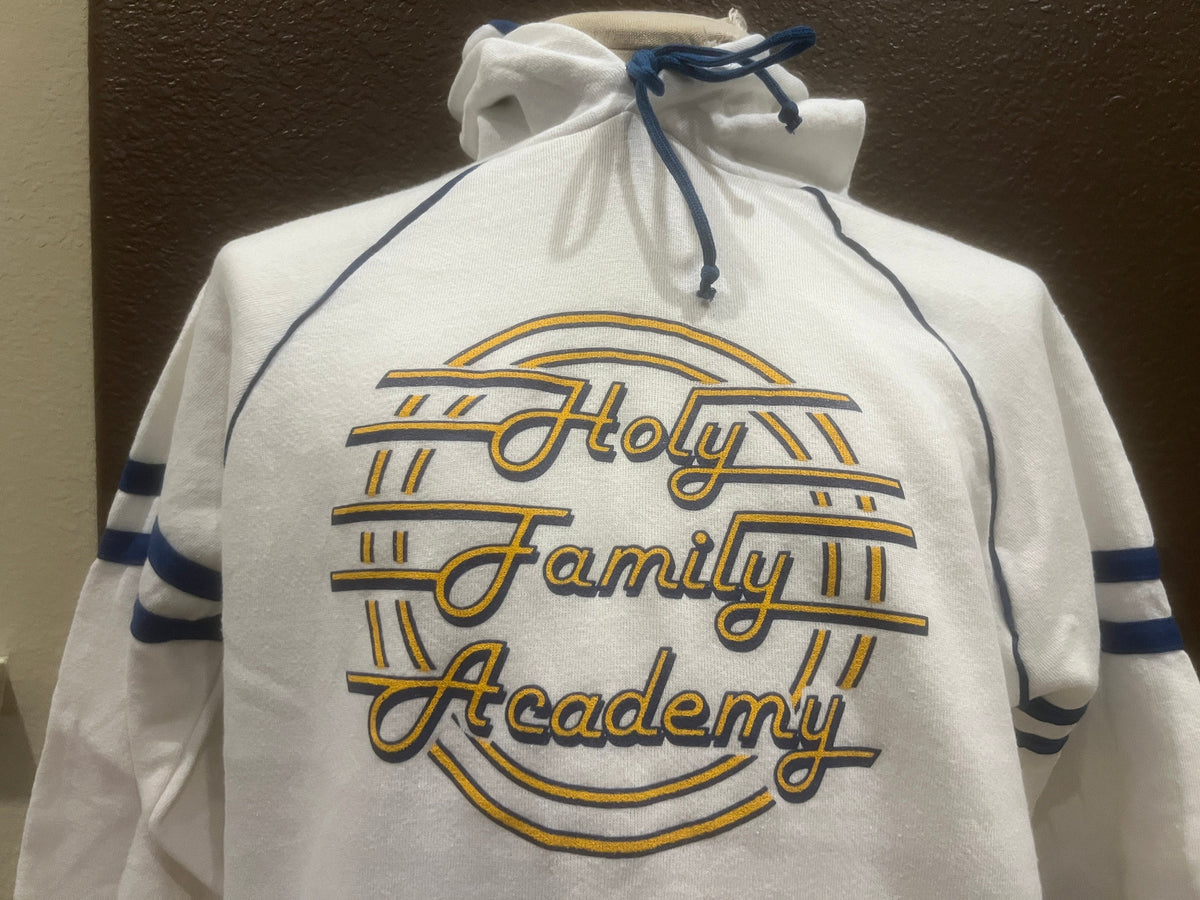 Vintage 8039s Holy Family Academy White Hoodie Sweatshirt Size M Hoodie – Easygoing Wear · Trending Graphic Apparel