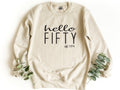 Hello Fifty Sweatshirt 50th Birthday Sweatshirt Hello 50 Sweatshirt Est 1975 Crewneck Birthday Gift Birthday Pullover Sweatshirt – Easygoing Wear · Perfect For Daily Wear