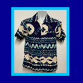 HS196 Vintage 1960s cotton zipper front Tiki Hawaiian shirt by Pacific Isle Graphic Tee – Warm & Stylish · Great Gift For Fans