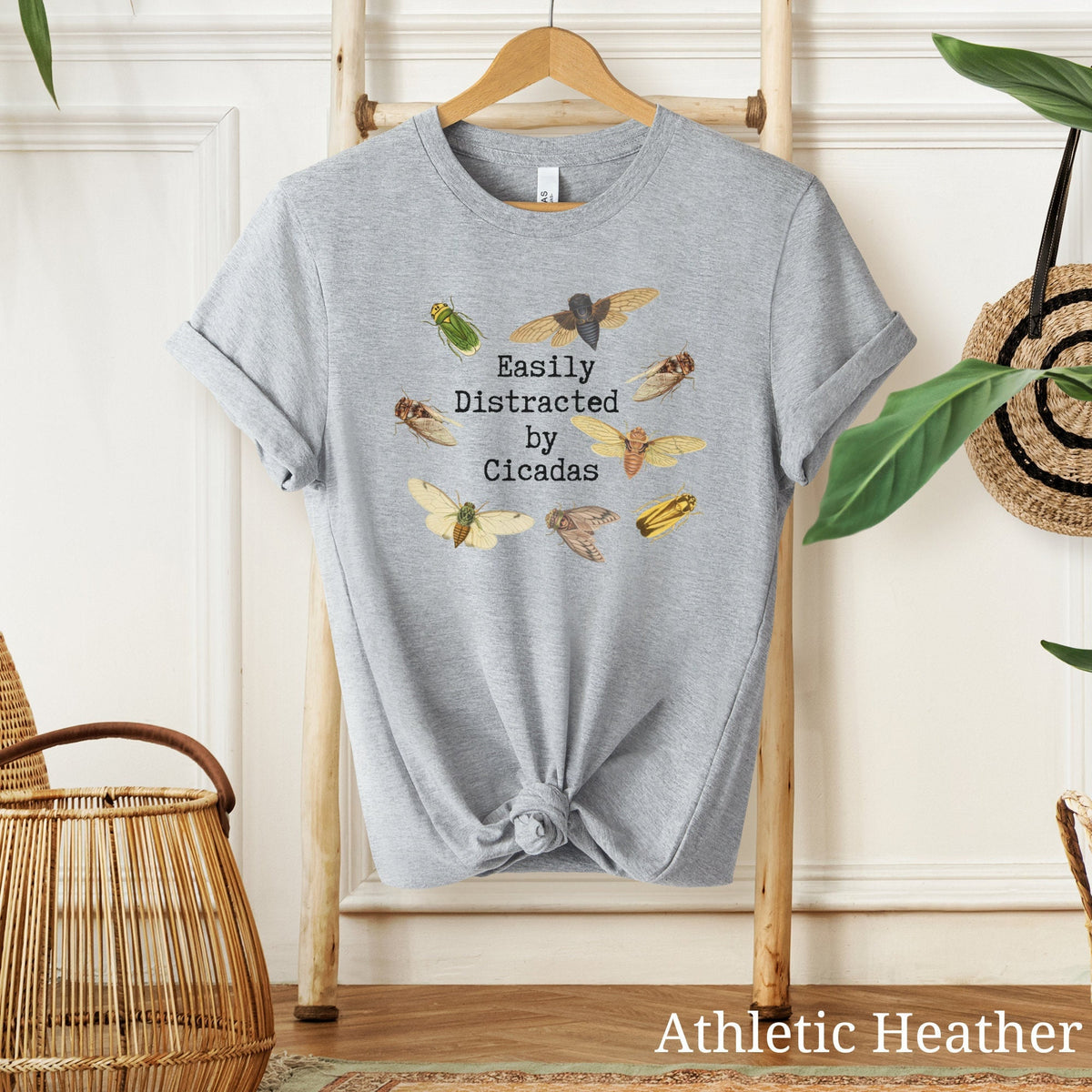 Cicada Shirt Easily Distracted by Cicadas Shirt Insect Shirt Bug Shirt Entomology Shirt Insect Lover Gift Bug Lover Tee Dark Academia Graphic Tee – Warm & Stylish · High-Quality Print