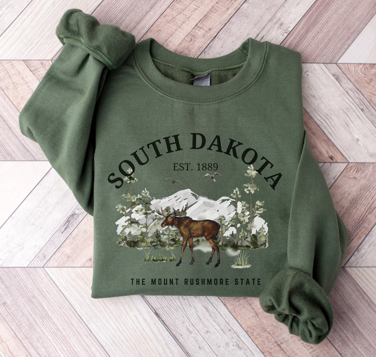 Unisex South Dakota Moose Crewneck Sweatshirt Mount Rushmore Pullover Shirt Gift Sweatshirt – Cozy Vibes · Perfect For Daily Wear