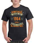60th Birthday TShirt Gifts Presents For Dad Mens Cotton Tshirts Vintage Made In 1964 60 Years Old Gift Graphic Tee – Bold Style · Must-Have Style