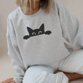 Cat peeking shirtcat lover gift cat mom gift black cat cat mom sweatshirtblack cat gift cute cat gift Sweatshirt – Everyday Comfort · Perfect For Daily Wear