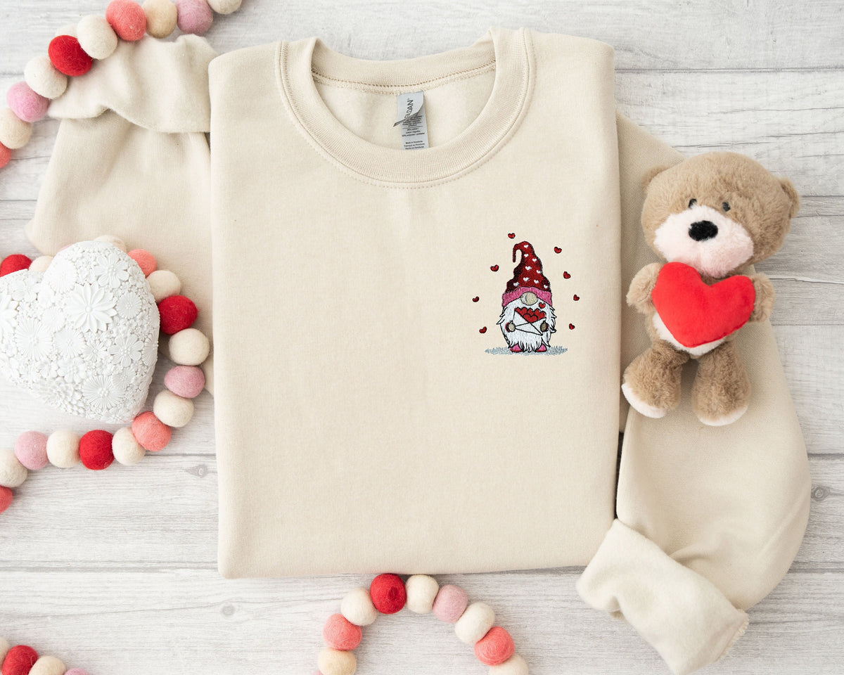 Embroidered Valentines day SweatshirtXOXO SweatshirtValentine day outfitValentines day giftEmbroidered Valentines Gnomes Sweatshirt Sweatshirt – Fan Favorite · Perfect For Daily Wear