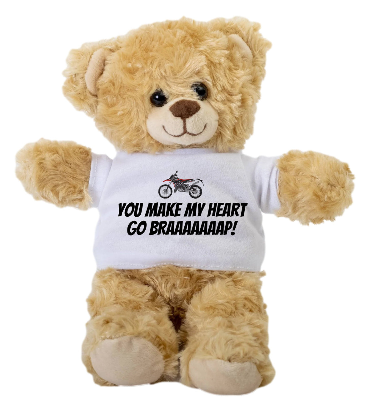 Dirt Bike Valentine Dirt Bike Teddy Bear Cute Gift for Dirt Biker Motocross Anniversary You Make My Heart Go Braaap Graphic Tee – Premium Graphic · Great Gift For Fans