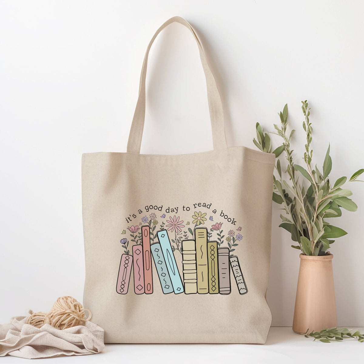 It39s A Good Day To Read A Book Tote Bag Book Lover Shopping Tote Teacher Gift Reusable Canvas Grocery Bag Reading Teacher Book Bag Tote Bag – Feel-Good Design · Trending Graphic Apparel