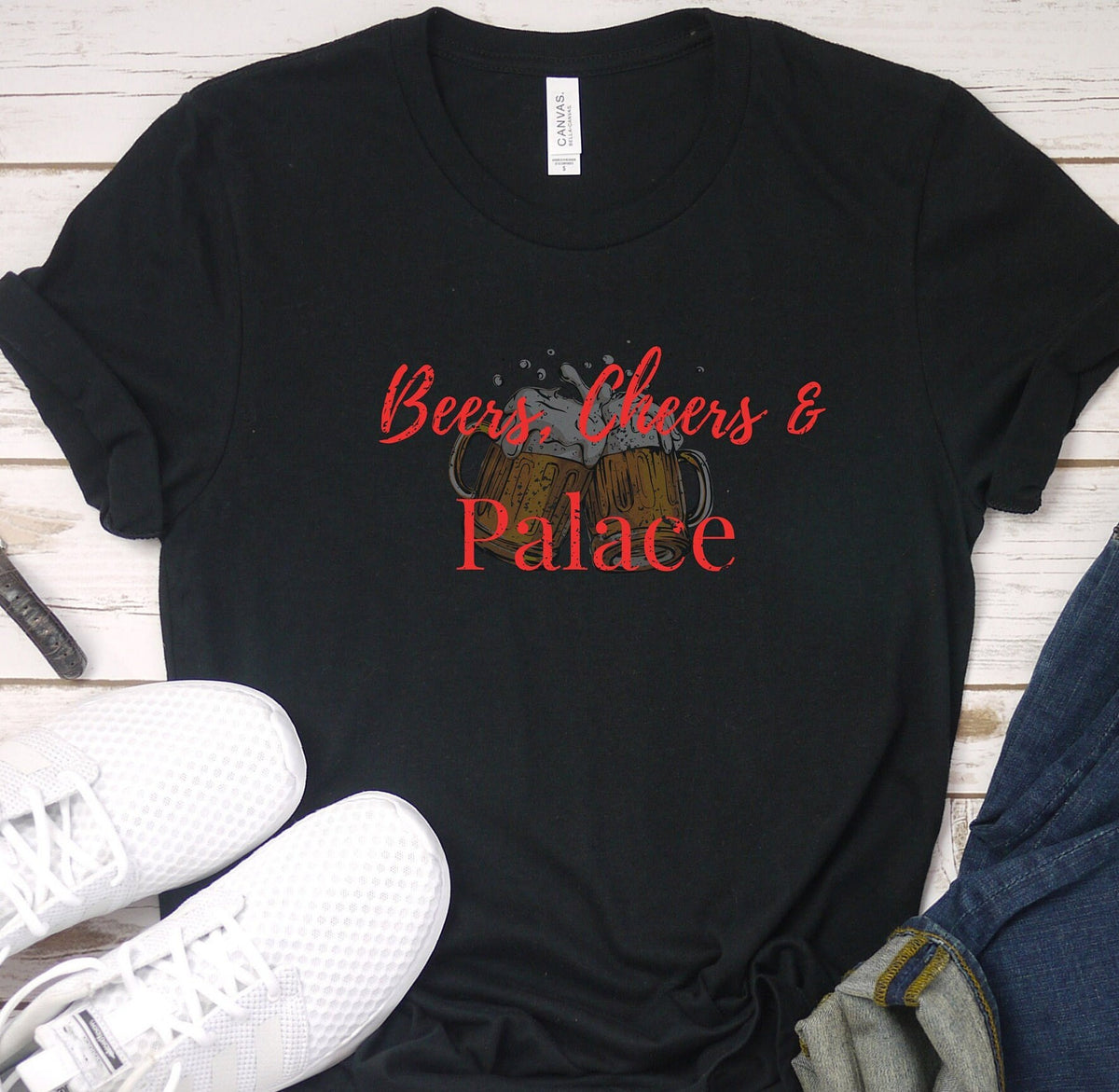 Beers Cheers Palace Fan Shirt Funny Eagles Tee Palace Soccer Tshirt Unisex Short Sleeved Shirt Graphic Tee – Warm & Stylish · Perfect For Daily Wear