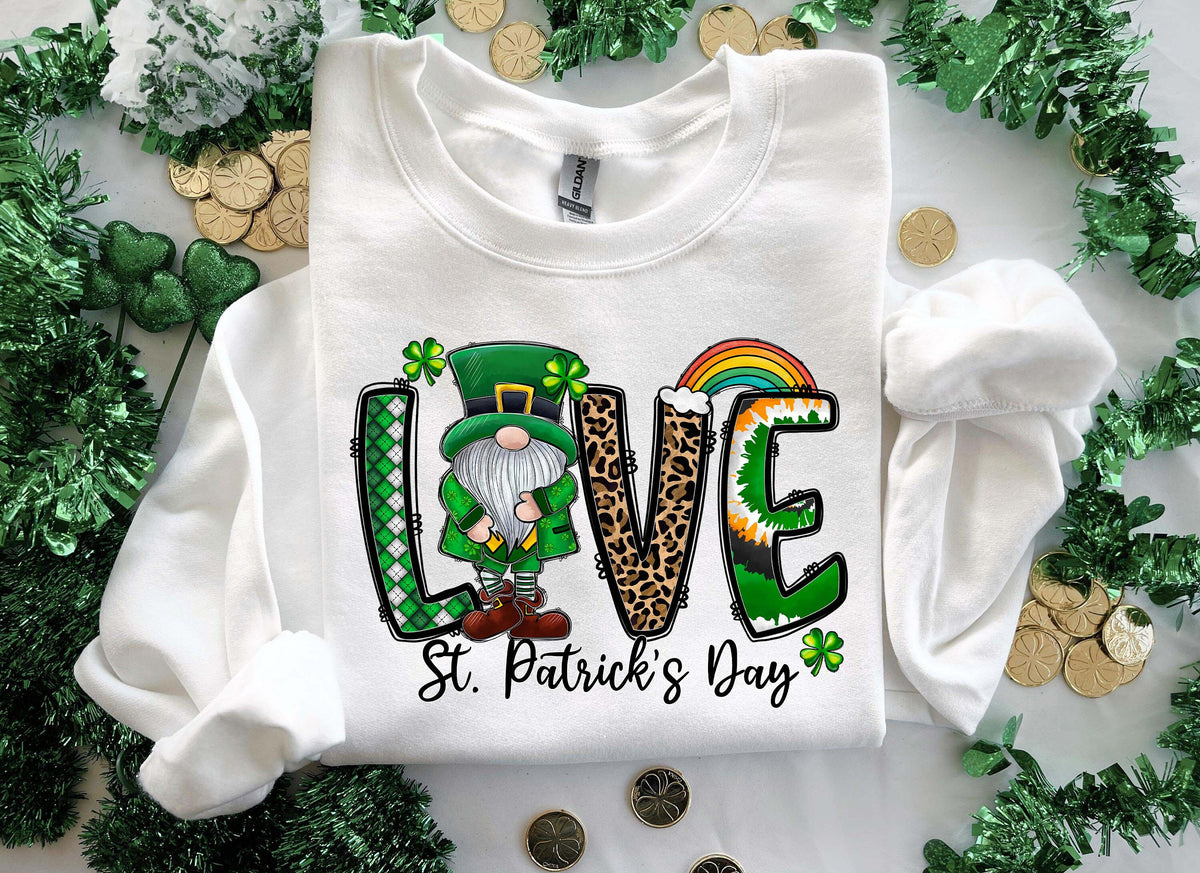 Love Gnome St Patrick39s Day Sweatshirt Gnome Love Sweater St Patrick39s Day Love Hoodie Lucky Day Sweatshirt Shamrock Love Sweater Hoodie – Cozy Vibes · Trending Graphic Apparel