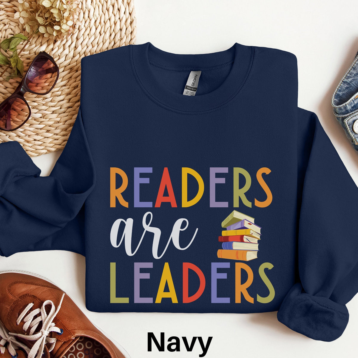 Readers Are Leaders Sweatshirt Reading Sweater Teacher Shirt Librarian Sweatshirt Bookworm Sweater Bookish Sweater Book Lover Gift Sweatshirt – Everyday Comfort · Perfect For Daily Wear