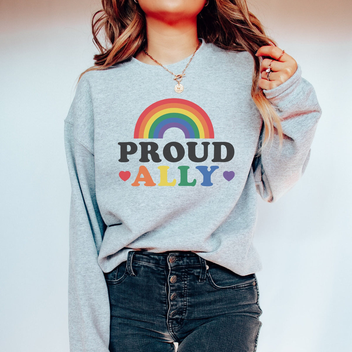 Proud Ally Sweatshirt LGBTQ Shirt Gay Pride Shirt LGBT Lesbian Shirt Lesbian Clothing Queer Girls Sweatshirt Pride Shirt Women Sweatshirt – Cozy Vibes · Must-Have Style