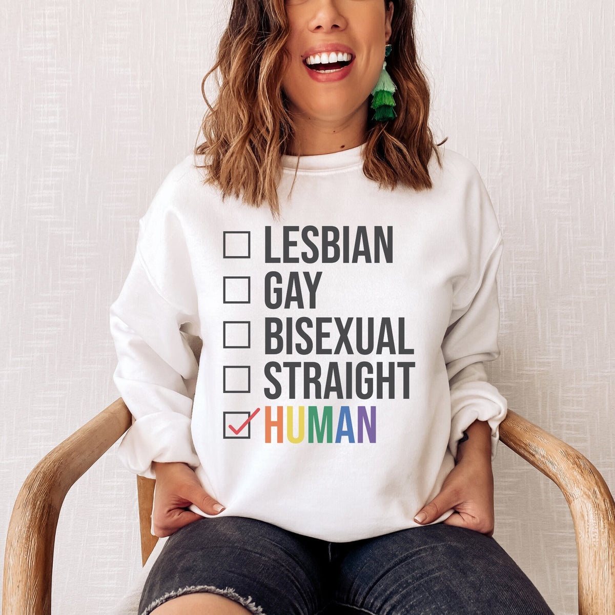 Gay Rights Human Rights LGBTQ Shirt Gay Pride Shirt LGBT Lesbian Shirt Lesbian Clothing Queer Girls Sweatshirt Pride Shirt Women Sweatshirt – Fan Favorite · High-Quality Print