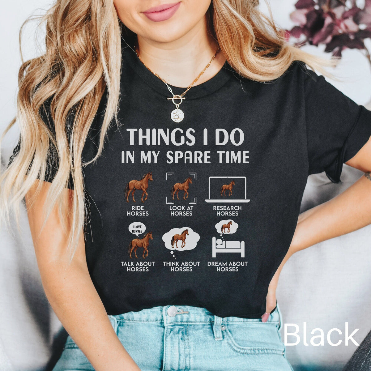 Horse Shirt Things I Do In My Spare Time Shirt Horse Lover Gift Equestrian Shirt Funny Horse Shirt Horse Lover Shirt Farm Life Shirt Graphic Tee – Feel-Good Design · Great Gift For Fans
