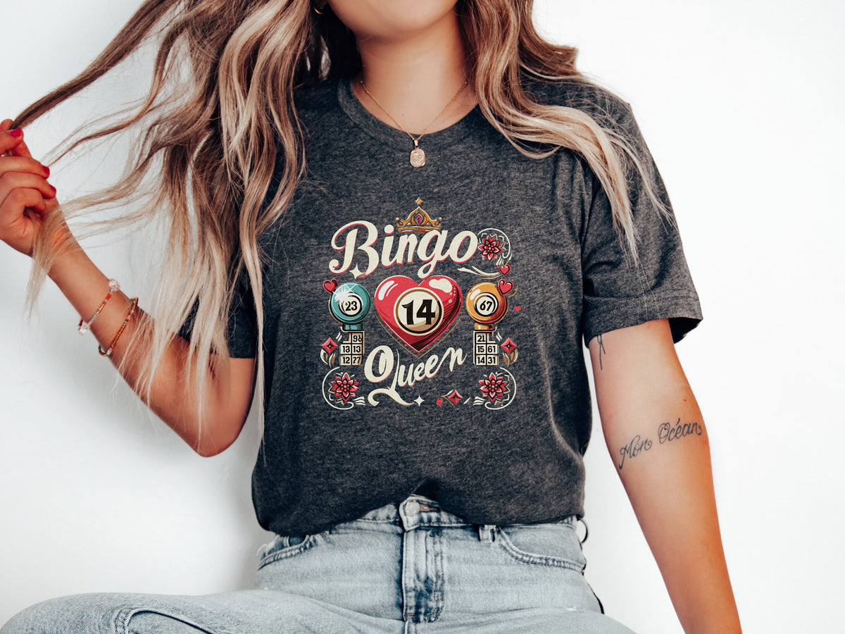 Bingo Shirt Bingo Queen TShirt Bingo Lover Funny Bingo Player T Shirt Bingo Vintage Shirt Gift for Bingo Game Lovers Bingo Squad Tshirt Graphic Tee – Soft Feel · Top Pick For Any Outfit