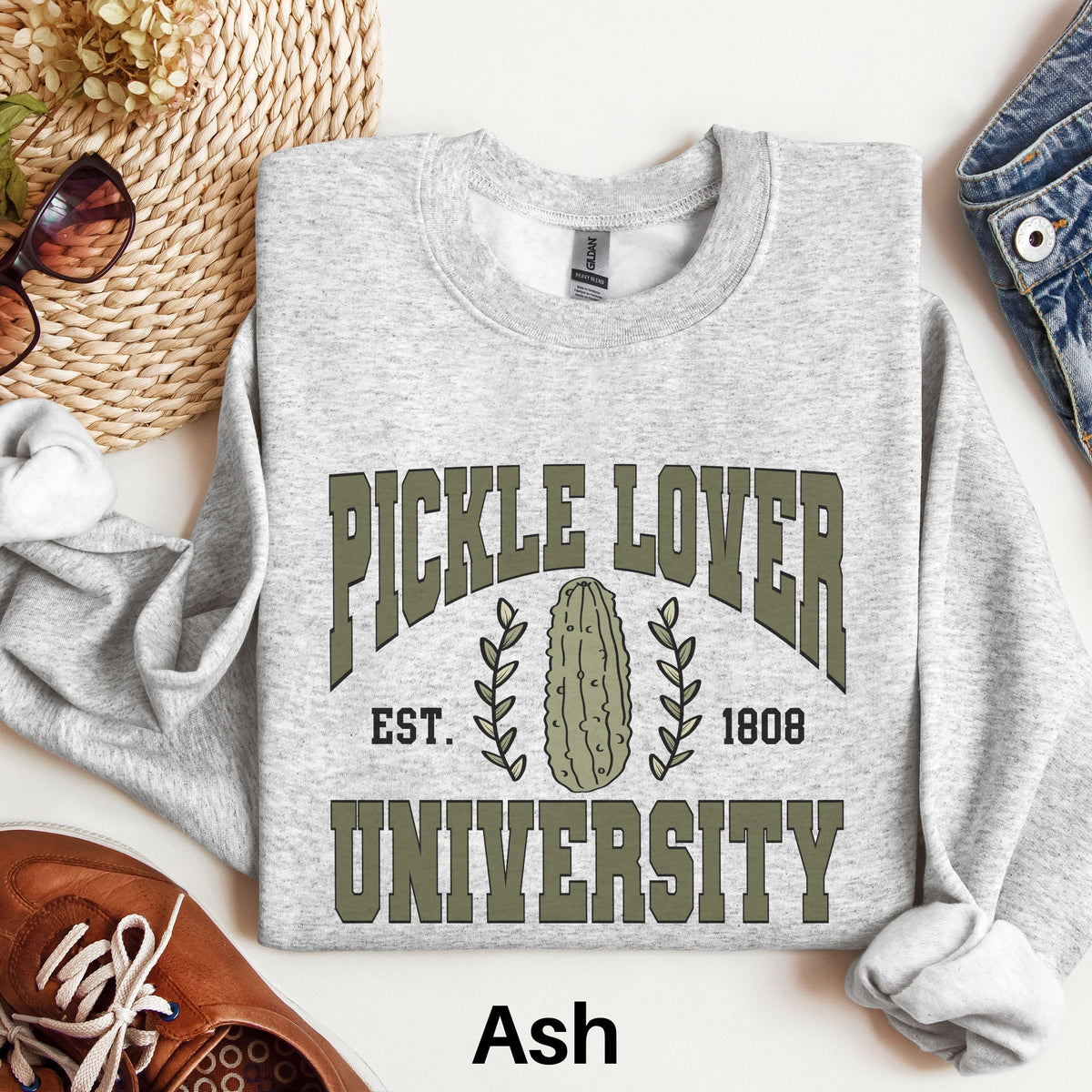 Pickle Sweatshirt Pickle Lover University Sweatshirt Pickle Lover Gift Pickle Shirt Pickles Sweater Funny Pickle Shirt Trendy Sweater Sweatshirt – Everyday Comfort · High-Quality Print