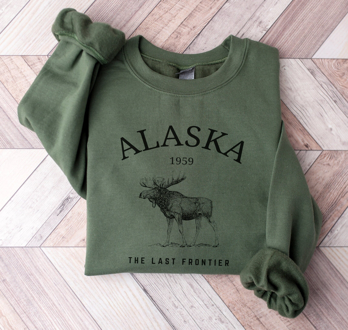 Unisex Alaska Moose Crewneck Sweatshirt Elk Pullover State Shirt Gift The Last Frontier Sweatshirt – Easygoing Wear · Top Pick For Any Outfit