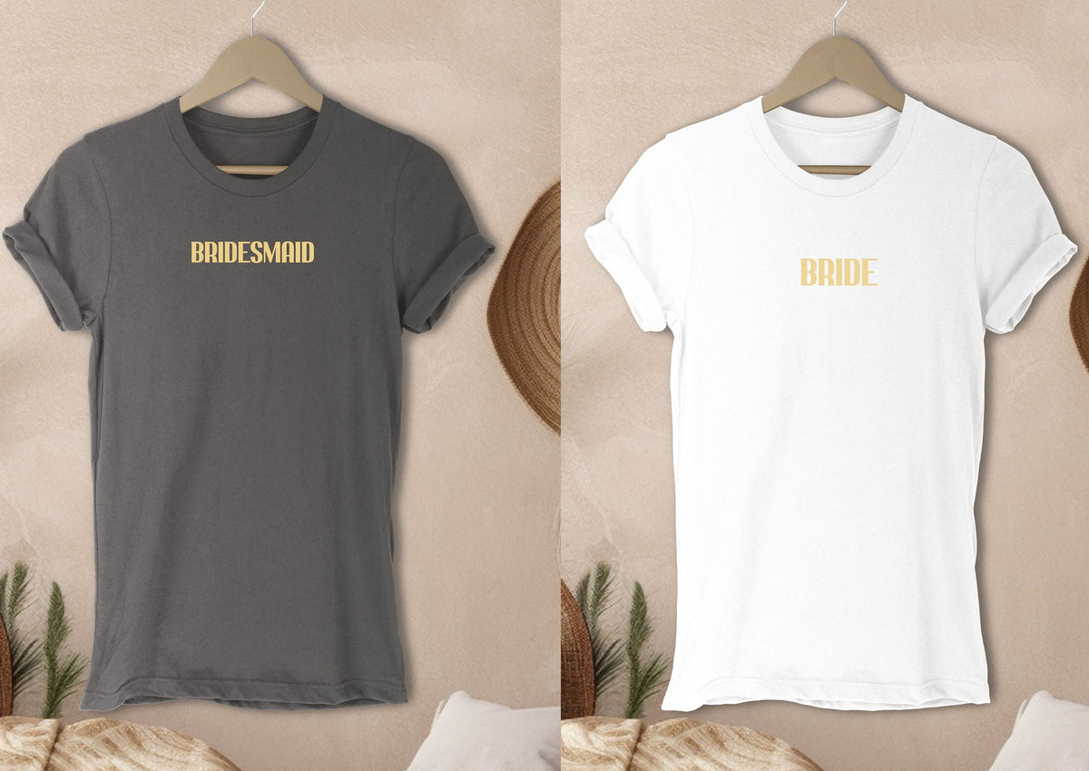 Minimalist Bridesmaid Shirts Bridal Party Shirt Groovy Bachelorette Theme Party Tee Aesthetic Trendy Wedding Boho Bride Graphic Tee – Cozy Vibes · Top Pick For Any Outfit