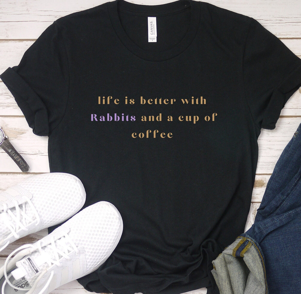 Life Is Better With Rabbits And Coffee Shirt Bunnies T Shirt Rabbit Lover Shirt Bunny Mama Shirt Easter Day Gift For Bunny Lover Tee Graphic Tee – Cozy Vibes · Top Pick For Any Outfit