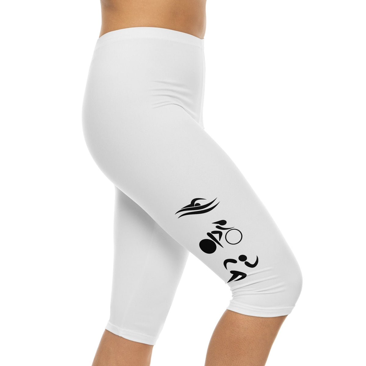 Triathlon Style Logo Womens Capri Leggings Graphic Tee – Fan Favorite · Great Gift For Fans