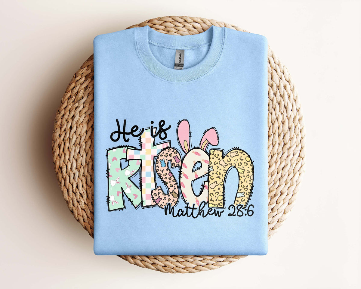 Easter SweatshirtHe Is Risen SweatshirtJesus Easter ShirtEaster Sweatshirt For WomenCute Easter OutfitChurch Easter ShirtEaster Gift Sweatshirt – Bold Style · High-Quality Print
