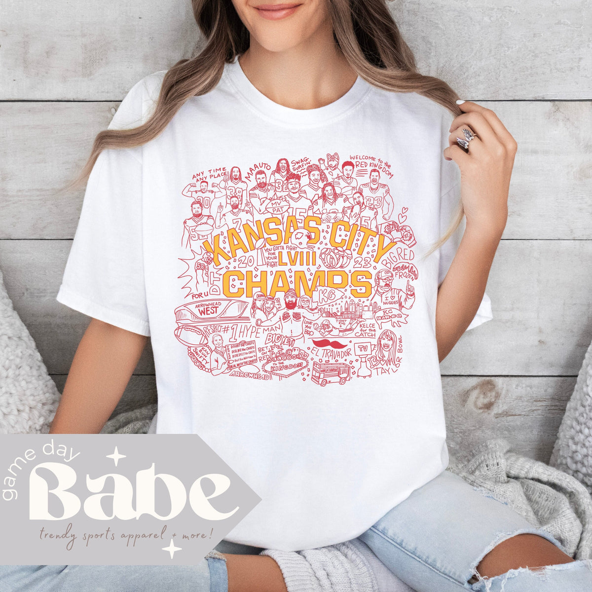 Adult Tee Chiefs Champions Kansas City Football Shirt AFC Champs Game Day Outfit KC Gear World Champs LVIII Graphic Tee – Cozy Vibes · High-Quality Print