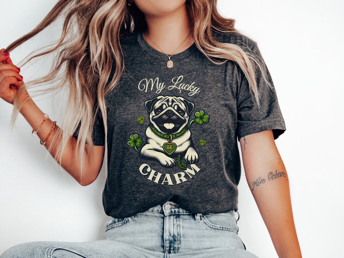 Pug St Patrick39s Day shirt Express Delivery Funny St Paddy39s Day Pug gift My Pug is My Lucky Charm St Patty Pug Gift Mastiff mom T shirt Graphic Tee – Cozy Vibes · Great Gift For Fans