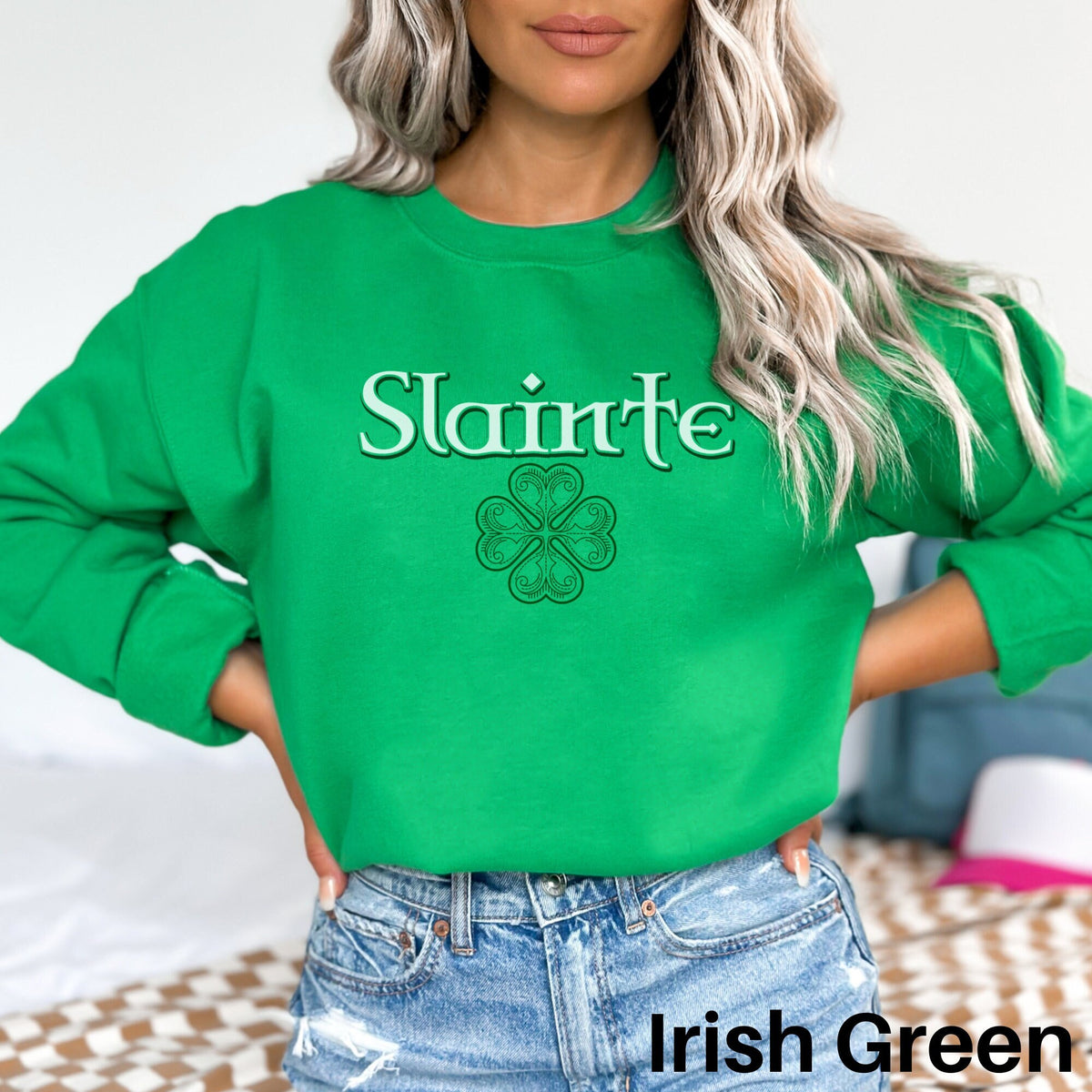 Slainte Sweatshirt St Patricks Day Sweater Shamrock Shirt Irish Sweater Drinking Shirt Saint Patricks Day Sweater Lucky Shirt Sweatshirt – Feel-Good Design · High-Quality Print