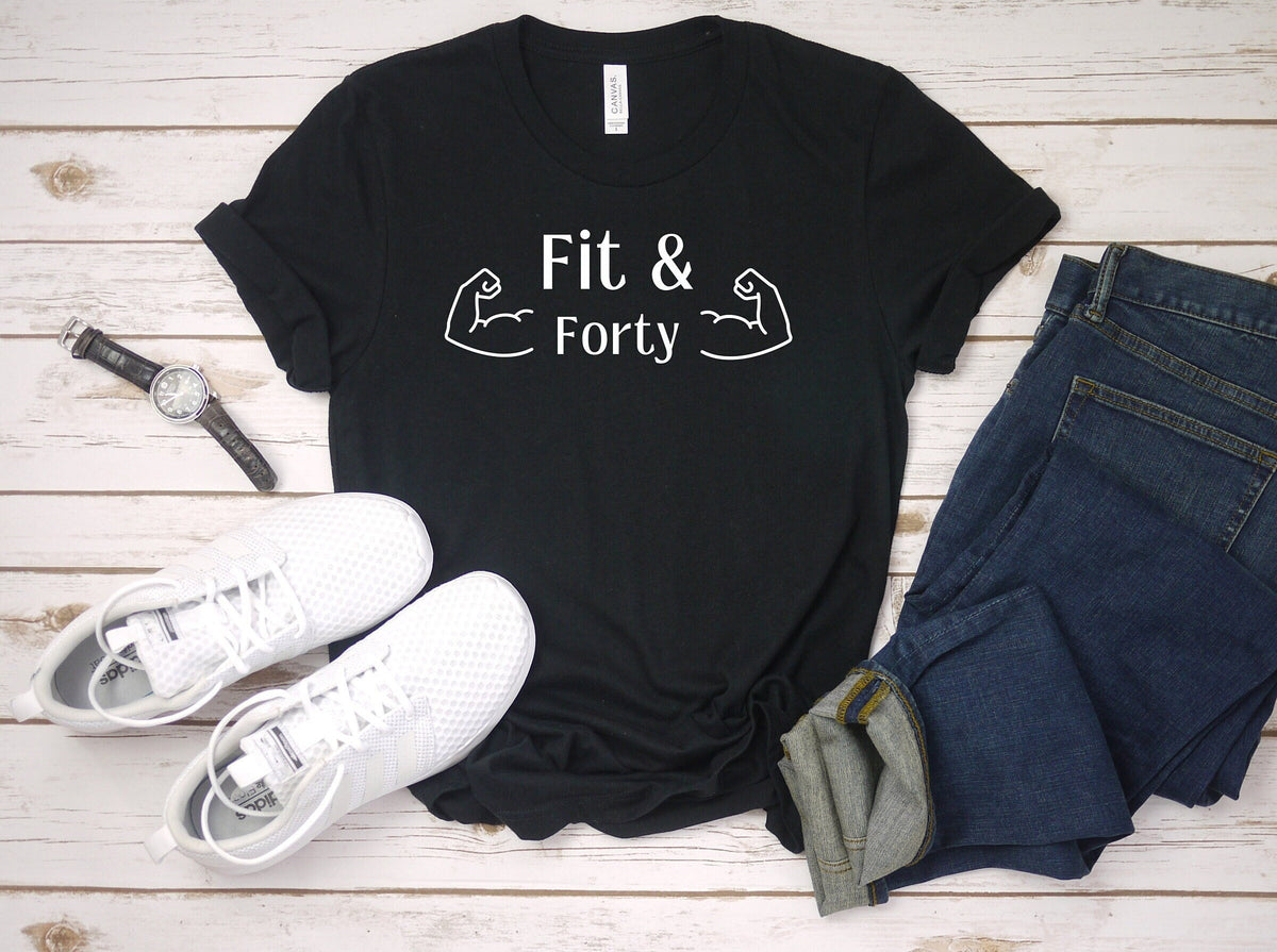 Fit forty Shirt 40th Birthday 40th Birthday Gift 40th Birthday Gift for Him 40th Birthday Shirt Personalized Birthday Tshirt Gym Tee Graphic Tee – Cozy Vibes · Trending Graphic Apparel