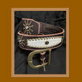 T013 194039s style brown leather gold tone studded rockabilly western biker belt with white horsehide inlay 27quot waist T013 Graphic Tee – Warm & Stylish · Perfect For Daily Wear